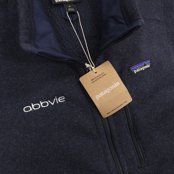 Patagonia Better Sweater Vest Mens M Navy Full Zip Fleece Jacket Company Logo - Picture 4 of 12